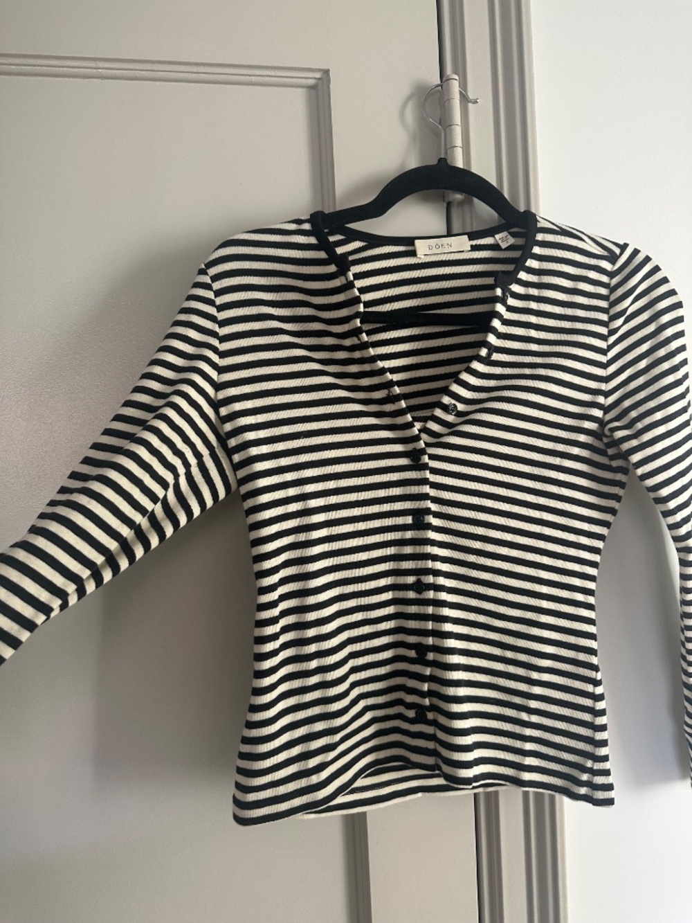 Doen Amelie Tee Black Nantucket Stripe Size S - Picture 5 of 5